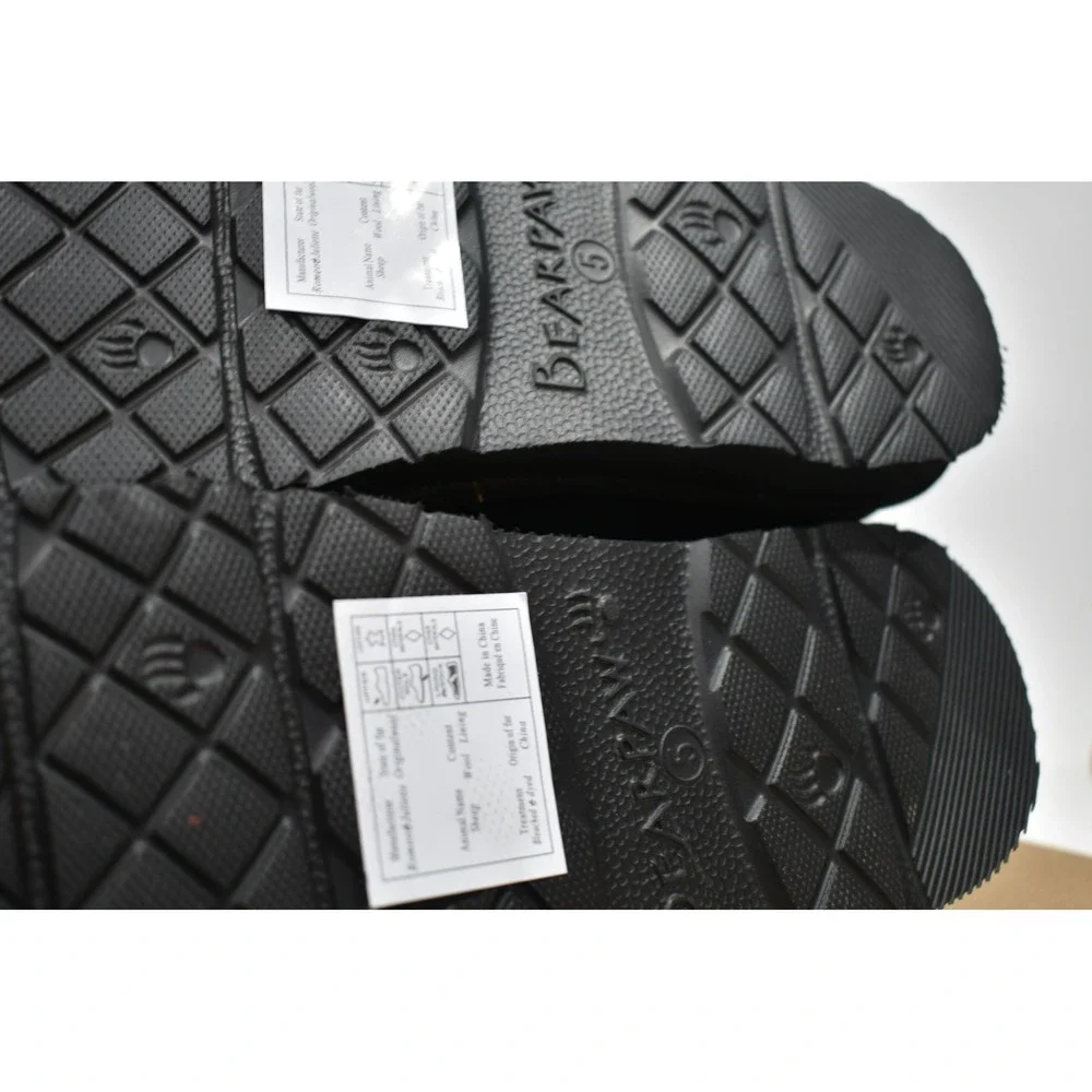 Bearpaw Tabitha Youth Slippers Size 5 Black Gray Chevron 2973Y NIB